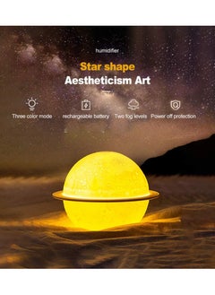 Generic JM SELLER Plastic 2 In 1 Moon Lamp Cool Mist Humidifiers Essential Oil Diffuser Aroma Air Humidifier With Led Night Light Colorful Change For Car,Office,Babies,Yellow,White  - Image 5