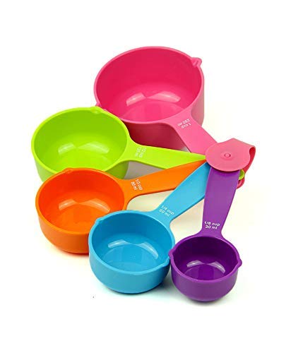 AASAVI AASAVI Plastic Measuring Cups and Spoon Set with Ring Holder 5 Pieces - Image 1