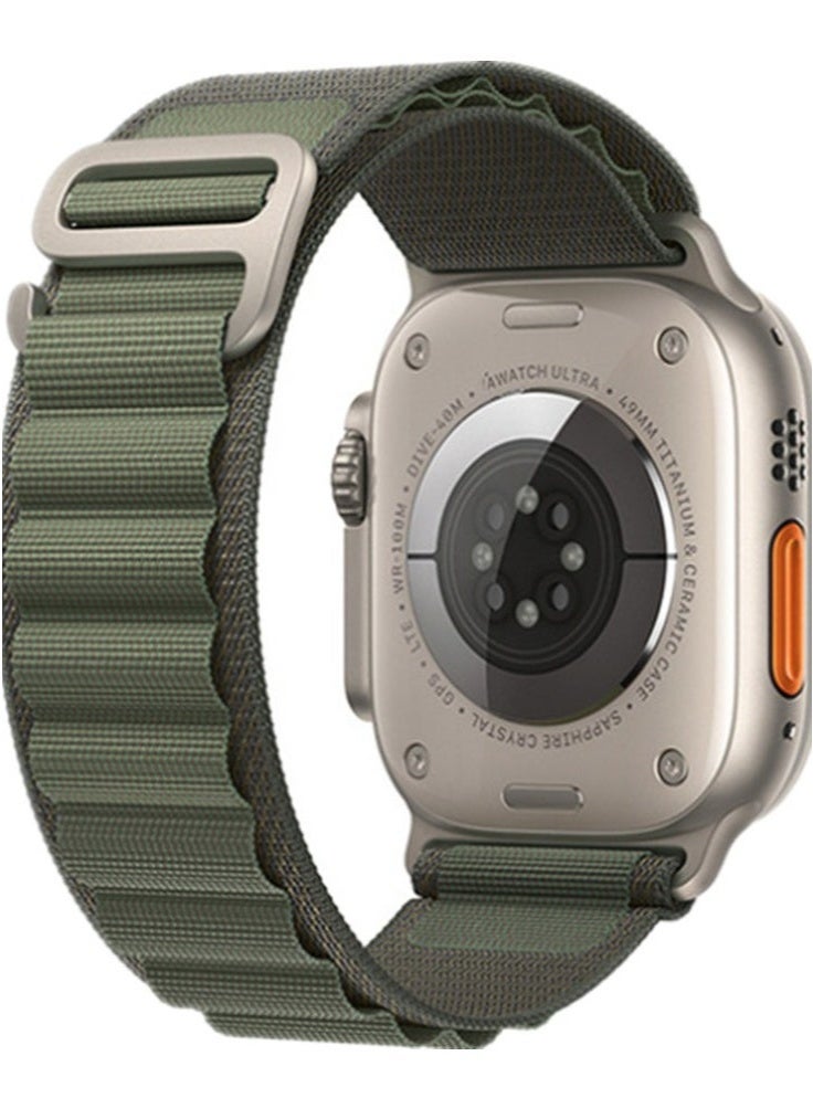ELTRAZONE 4-Pack Alpine Loop Bands for Apple Watch Ultra/Series 8/7/SE/6/5/4/3/2 – 49mm/45mm/44mm Nylon Sport Straps | Woven Breathable Adjustable Design in White, Green, Orange, Black | Durable Replacement Bands for iOS Smartwatch – Men & Women  - Image 3