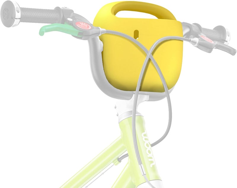 woom POP Kids Bike Basket - Lightweight BPA-Free EVA Front Handlebar Basket in Banana Yellow - Image 1