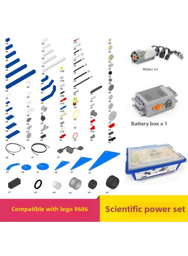 Children's Small Particle Building Blocks Compatible With Lego 9686 Mechanical Building Blocks Suit Varieble Engineering Science, Education And Technology Parts PE-Color:9686 (with Motor, Battery Box, Storage Box) Plus Instructions  - Image 2