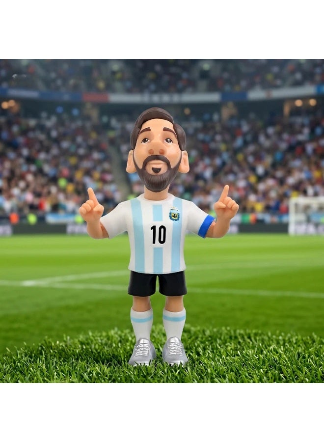 World Cup Lionel Messi Argentina National Team Figure, No.10 Soccer Star Collectible PVC Figurine Fan Desk Decor Gift