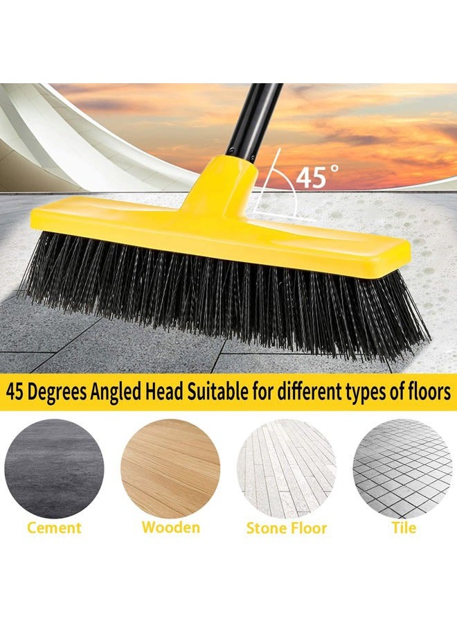 TreeLen Push Broom Outdoor Indoor Broom 12" Wide,50" Long Handle with Stiff Bristles for Cleaning Scrubbing Deck Driveway Yard Patio Wood Stone Tile Floor - Image 5