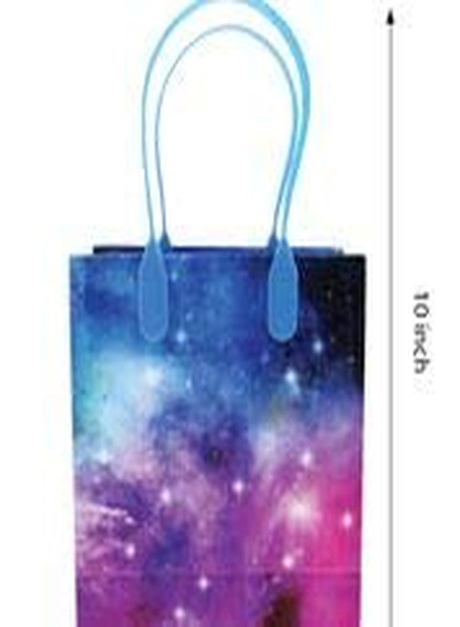 تايني ميلز أكياس هدايا لحفلات أعياد الميلاد بتصميم مجرة الفضاء الخارجي من TINYMILLS، مزودة بمقابض، أكياس حلوى على شكل كواكب ونظام شمسي، عبوة من 12 قطعة لتزيين الحفلات - Image 4