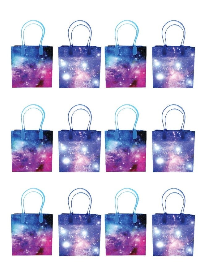 تايني ميلز أكياس هدايا لحفلات أعياد الميلاد بتصميم مجرة الفضاء الخارجي من TINYMILLS، مزودة بمقابض، أكياس حلوى على شكل كواكب ونظام شمسي، عبوة من 12 قطعة لتزيين الحفلات - Image 3