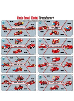 KASTWAVE Fire Robot STEM Building Toys, 836 PCS Creative Construction Truck Blocks Toys, 35 in 1 STEM Educational Building Bricks City Fire Rescue Vehicles Kit Gift for Kids for Boys Age 6+ Year Old  - Image 3