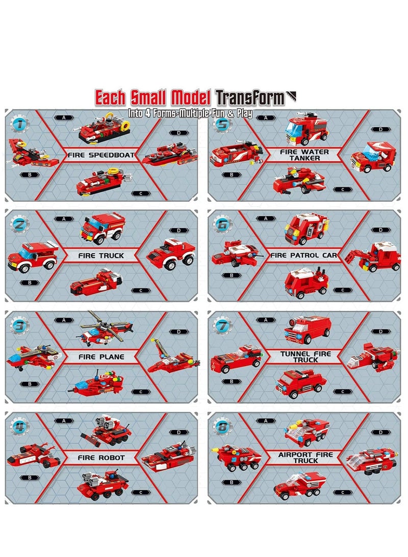 KASTWAVE Fire Robot STEM Building Toys, 836 PCS Creative Construction Truck Blocks Toys, 35 in 1 STEM Educational Building Bricks City Fire Rescue Vehicles Kit Gift for Kids for Boys Age 6+ Year Old  - Image 3