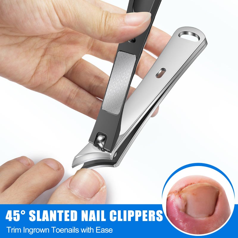 Fumax 2026 Toenail Clippers for Thick Toenails for Seniors, Angled Large Nail Clippers Set for Men, Heavy Duty Ingrown Toe Nail Clippers with Wide Opening, Long Handle, Ergonomic Head, Gifts for Men & Women - Image 4