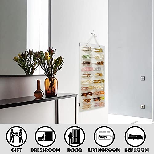HUHYNN Hanging Hair Claw Clips Organizer, Claw Clips Organizers and Storage for Women Girls, Hair Claw Clips Holder for Wall, Door, Closet(NO ACCESSORIES INCLUDED)(Beige) - Image 4