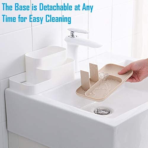 Dhairya Dhairya 5 Compartment Kitchen and Bathroom Caddy Storage Holder Stand Organizer Store Shelf Soy Cosmetics Toiletry Toothbrush for Wash Basin and Sink Soap Hand Wash Toothbrush Pack of 1  - Image 5