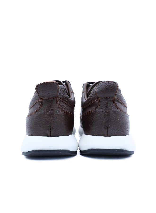 Hoog Shoes For Men Mocha Brown Casual Lace Up Shoes Persian Leather Comfortable Everyday Wear - Image 1