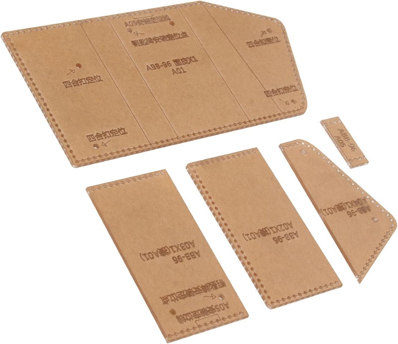 5pcs Key Case Acrylic Template Set, Wallet Acrylic Template for DIY Leather Crafting, Precise Cutting Stencil with Protective Film for Key Holder and Cardholder Making - Image 2