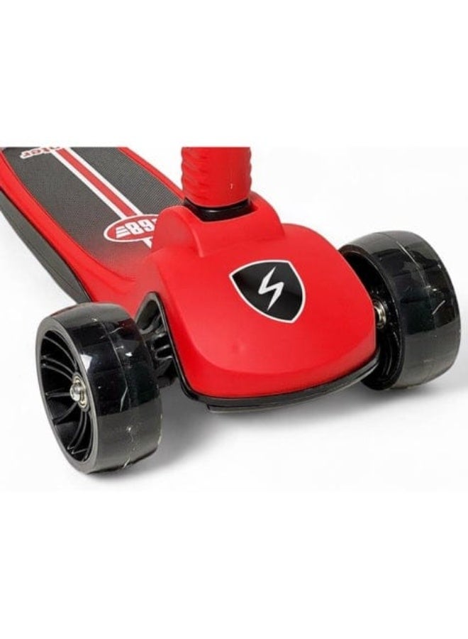 Kid's scooter 3 wheels Big pedal Foldable scooter, height-adjustable PU with LED light wheels, from 3 to 12,red - Image 3