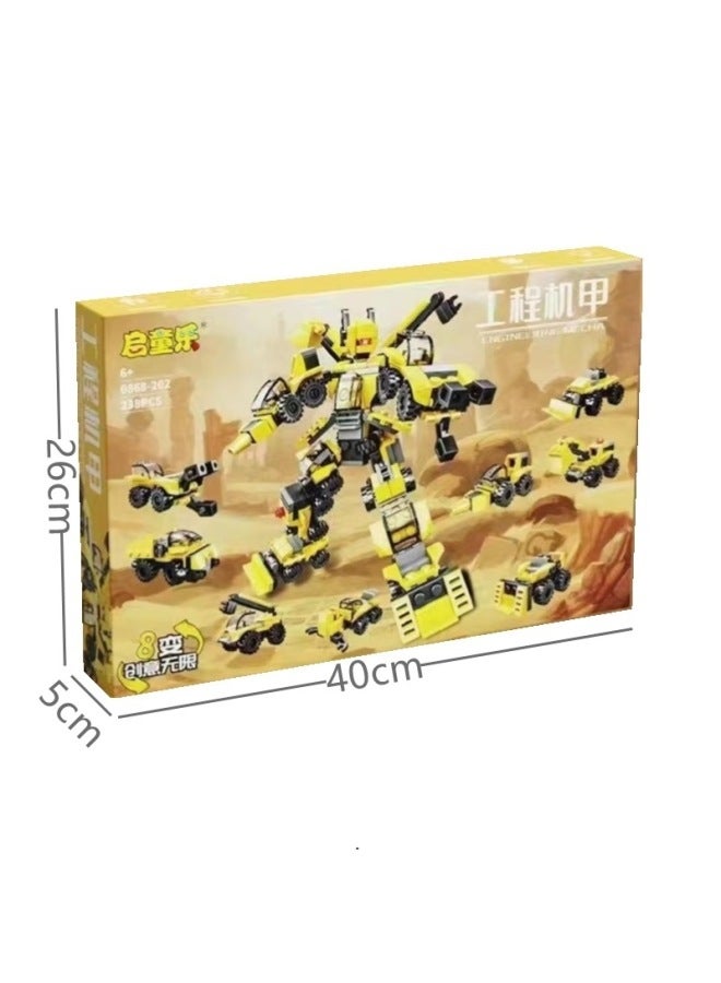 Children's Deformation Toy Robot Wasp Ares Dinosaur Boy Autobots Optimus Model School Institutional Gifts-Color:Deformed Mecha Building Blocks - Image 1