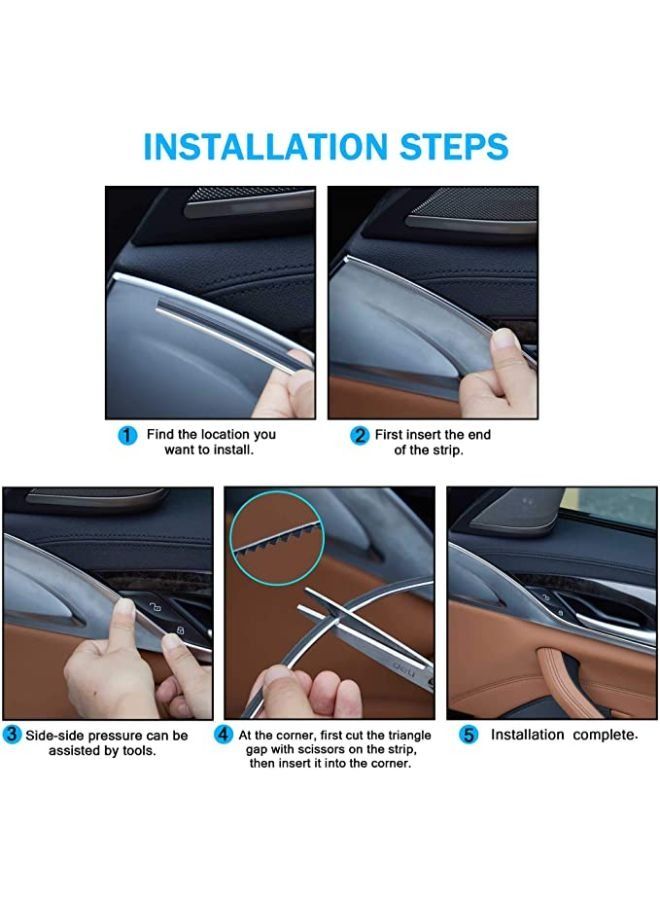 5M Car Interior Moulding Trim Strips Automobile Exterior Decoration Moulding Trim Line Dashboard Decorative DIY Flexible Strip - Image 4
