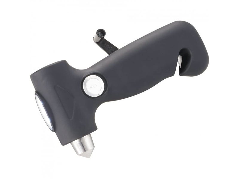 VRT Emergency Hammer Glass Breaker/Seat Belt Cutter/Dynamo Flashlight with Crank Handle to Charge - Three-in-One Emergency Safety Tool for All Vehicles | Pack of 1 | Black Color - Image 3