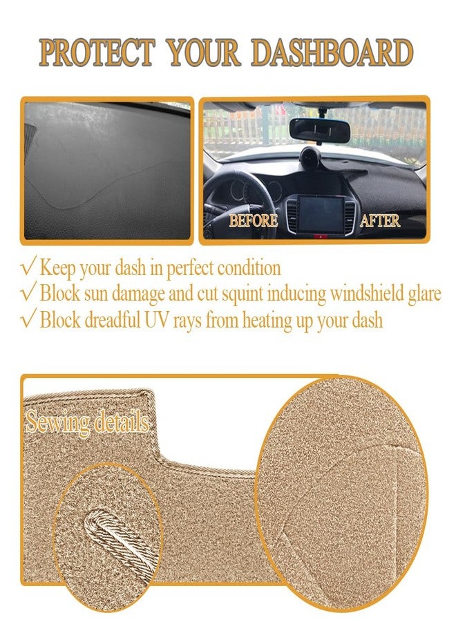 Yiz Dash Cover Custom Fit for 1999-2006 GMC Sierra/Chevy Chevrolet Silverado,2000-2006 GMC Yukon XL/Chevy Suburban Tahoe Avalanche,Dashboard Mat Pad (99-06,Beige) Y44 - Image 5