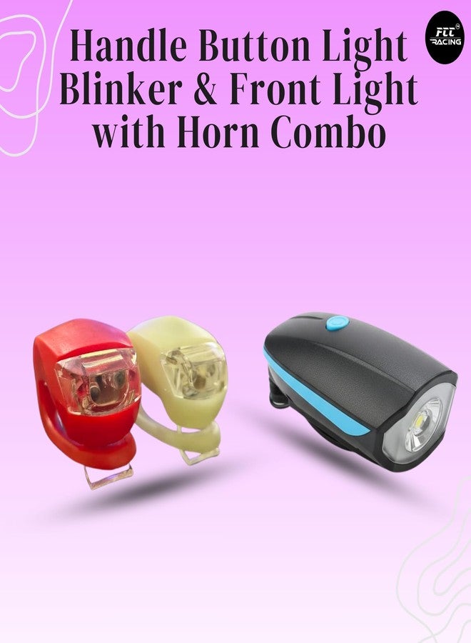 FCCRACING Front Light with Horn and Handle Blinker Light Combo for Bicycle - Waterproof, LED Light - Image 3