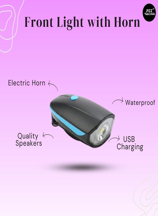 FCCRACING Front Light with Horn and Handle Blinker Light Combo for Bicycle - Waterproof, LED Light - Image 5