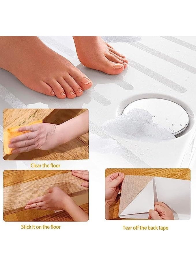 ملصقات مانعة للانزلاق لحوض الاستحمام – شرائط مقاومة للانزلاق للأحواض والدش والأرضيات والسلالم – حماية من الانزلاق للحمام والمسابح 10 قطع - Image 5