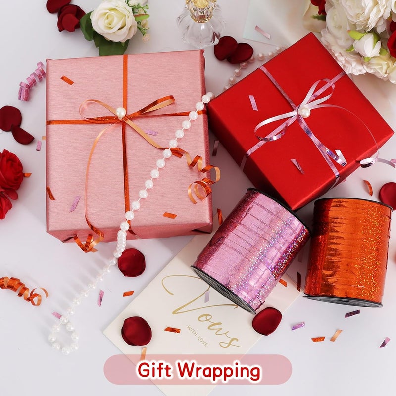 BEISHIDA 500 Yards Orange Ribbon Crimped Curling, Balloon String Shiny Metallic Roll for Gift Wrapping Ribbon Birthday Halloween Fall Harvest Retirement Party Decorations - Image 4