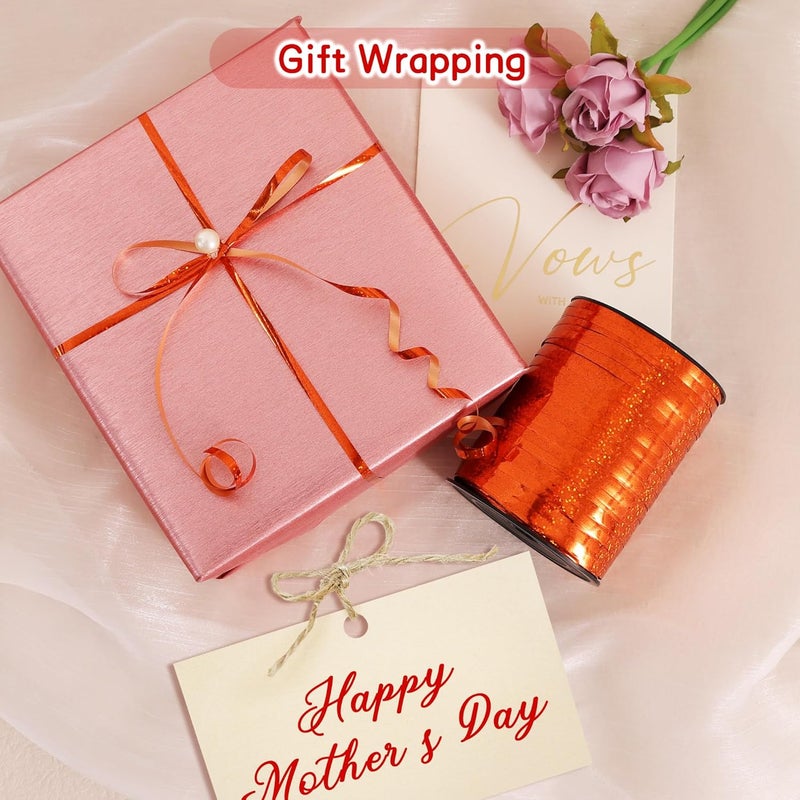 BEISHIDA 500 Yards Orange Ribbon Crimped Curling, Balloon String Shiny Metallic Roll for Gift Wrapping Ribbon Birthday Halloween Fall Harvest Retirement Party Decorations - Image 5