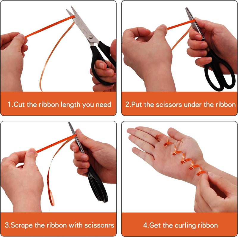 BEISHIDA 500 Yards Orange Ribbon Crimped Curling, Balloon String Shiny Metallic Roll for Gift Wrapping Ribbon Birthday Halloween Fall Harvest Retirement Party Decorations - Image 3