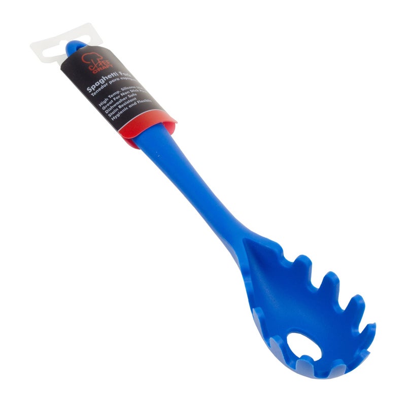 Chef Craft Premium Silicone Spaghetti/Pasta Fork, 11.5 inch, Blue - Image 2