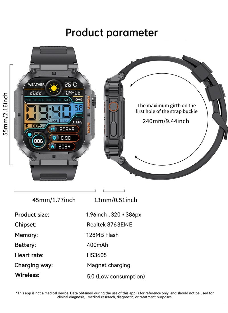 LIGE Smart Watch for Men Bluetooth Calling 1.95" AMOLED Screen Sport Fitness Tracker Waterproof Smartwatch for Android iOS with Silver Steel Band  - Image 4