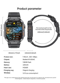 LIGE Smart Watch for Men Bluetooth Calling 1.95" AMOLED Screen Sport Fitness Tracker Waterproof Smartwatch for Android iOS with Silver Steel Band  - Image 4