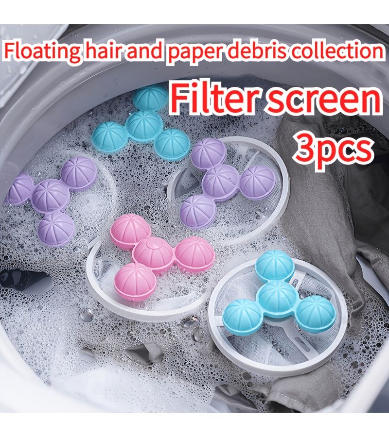 3pcs Floating Hair Collector Set Random Color For Cleaning And Filtration - Image 1