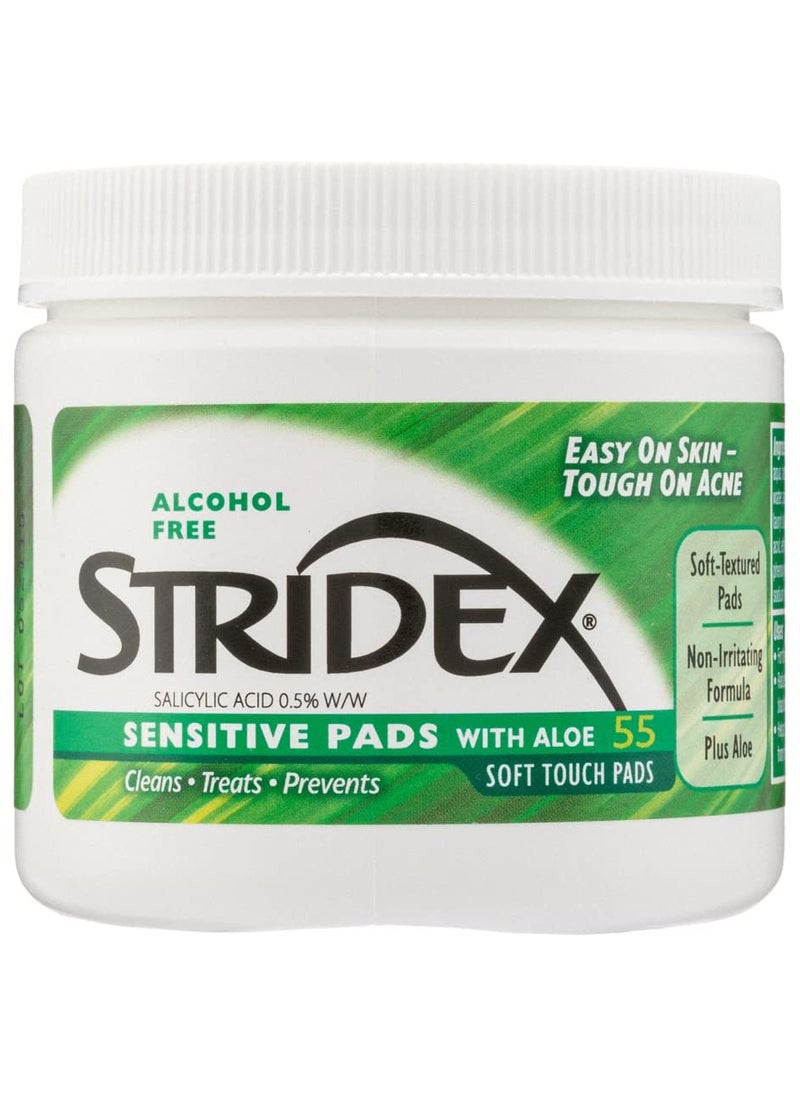 Stridex - 55 Pads Daily Care Medicated Acne Pads (Mild Strength) Acne Treatment For Face,Reduces The Number Of Acne Pimples And Blackheads And Allows Skin To Heal - Image 1