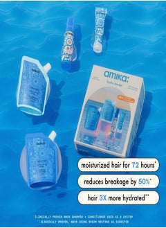 amika Amika Hydro Dream Hydration Routine Trial Set – Moisturizing and Nourishing Haircare Kit with Hyaluronic Acid and Squalane for Dry, Dehydrated Hair, Includes Shampoo, Conditioner & Leave-In Treatment – Travel-Friendly, Vegan & Cruelty-Free  - Image 5