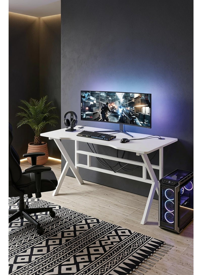 Visionnaire 120*55cm Gaming Table, Home Office Table, Study Desk with Carbon Fibre Desktop Ideal for Students and Gamers - Image 3