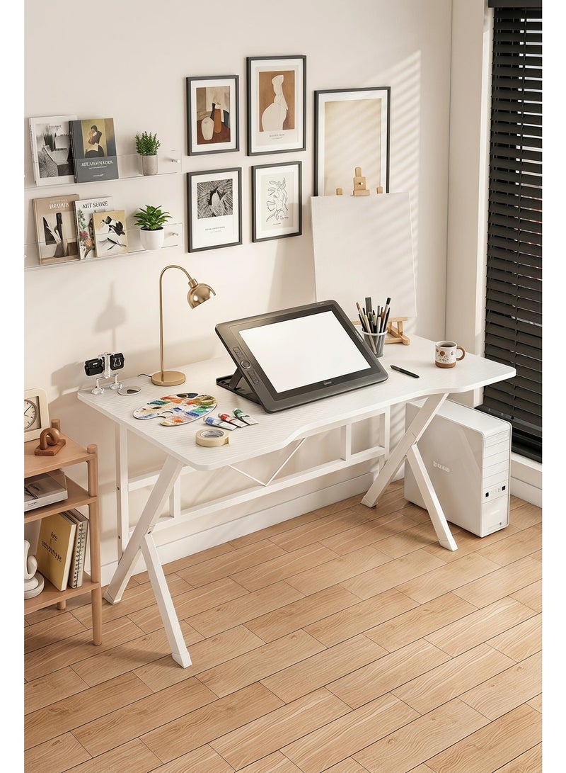 Visionnaire 120*55cm Gaming Table, Home Office Table, Study Desk with Carbon Fibre Desktop Ideal for Students and Gamers - Image 4