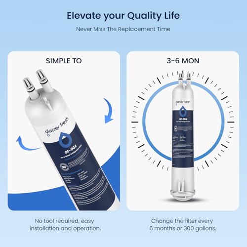 GLACIER FRESH EDR3RXD1 Refrigerator Water Filter, Compatible with 4396841, KAD3RXD1, WHR3RXD1, 4396841, 4396710, Filter 3, 46-9083,46-9030, 9030, 9083 Refrigerator Water Filter, 1 Pack - Image 5