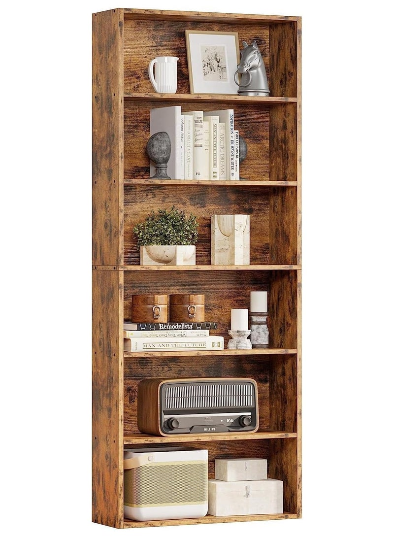 تشولوفز رف كتب قائم على الأرض، ارتفاعه 180 سم، مكون من 6 طبقات - أرفف عرض وتخزين متعددة الأغراض، أثاث ديكور للمكتب المنزلي/غرفة المعيشة/غرفة النوم - Image 1