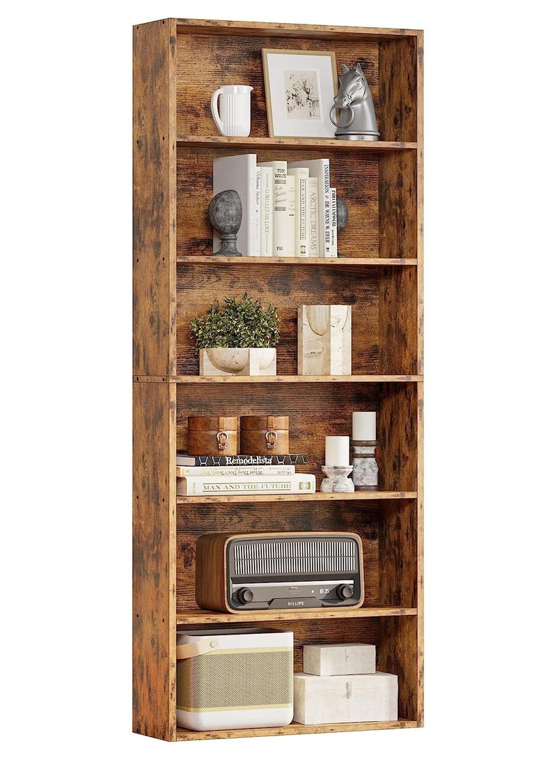 Chulovs 180cm Tall 6-Tier Floor-Standing Bookshelf – Multi-Purpose Display & Storage Shelves, Home Office/Living Room/Bedroom Decor Furniture - Image 1