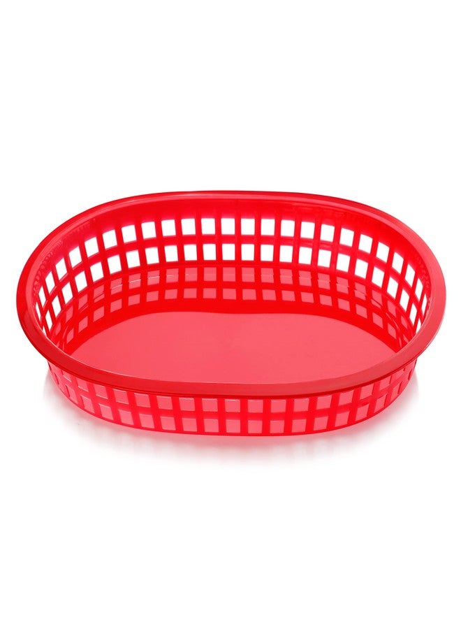 نيو ستار فود سيرفيس سلال طعام سريع من نيو ستار فود سيرفيس 44065، مقاس 10.5 × 7 بوصة، مجموعة من 12 سلة، لون أحمر - Image 3