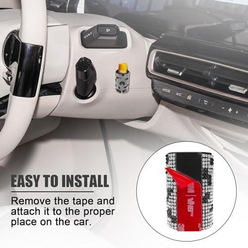 xbrtaia 1 Pack Upright Car Chapstick Holder, Bling Insulating Lip Balm Holder,Rhinestone Car Accessories for Women Interior ,Suitable for Most Vehicles.(Cow) - Image 5