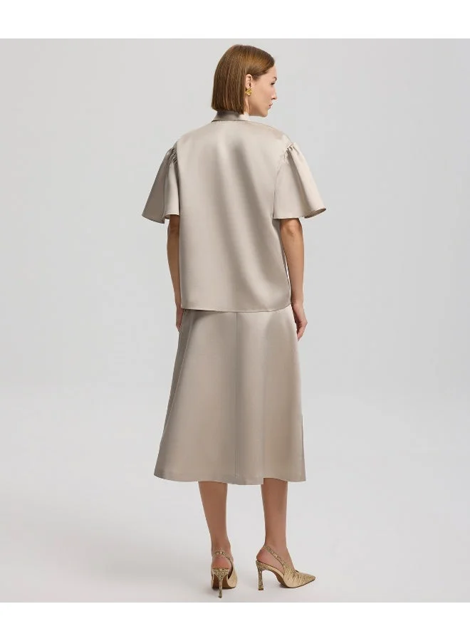 Ipekyol  Satin Shirt With Golden Buttons for Women | Best Price UAE