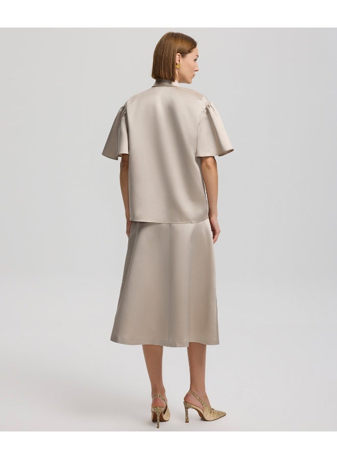 Ipekyol Satin Shirt With Golden Buttons - Image 4