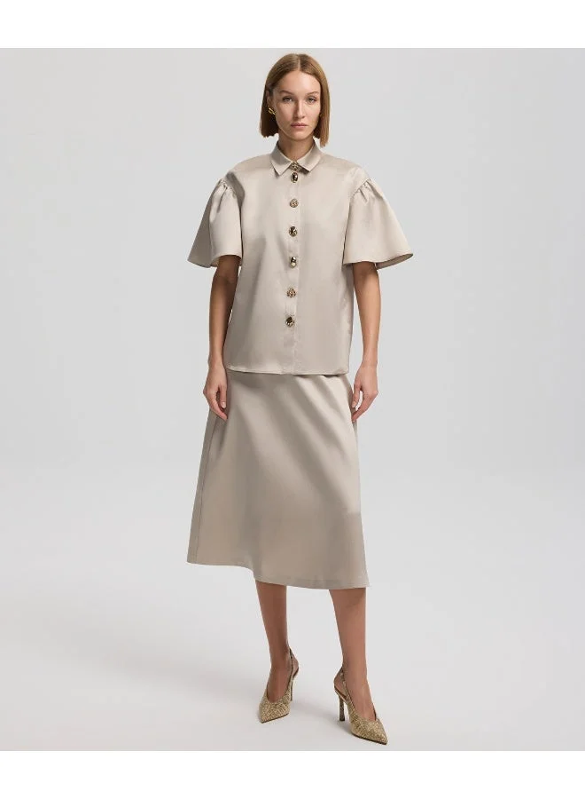 Ipekyol  Satin Shirt With Golden Buttons for Women | Best Price UAE