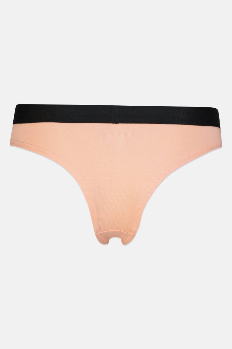 bebe Women 3 Packs Brand Logo Thong Panty Set, Multicolor - Image 5