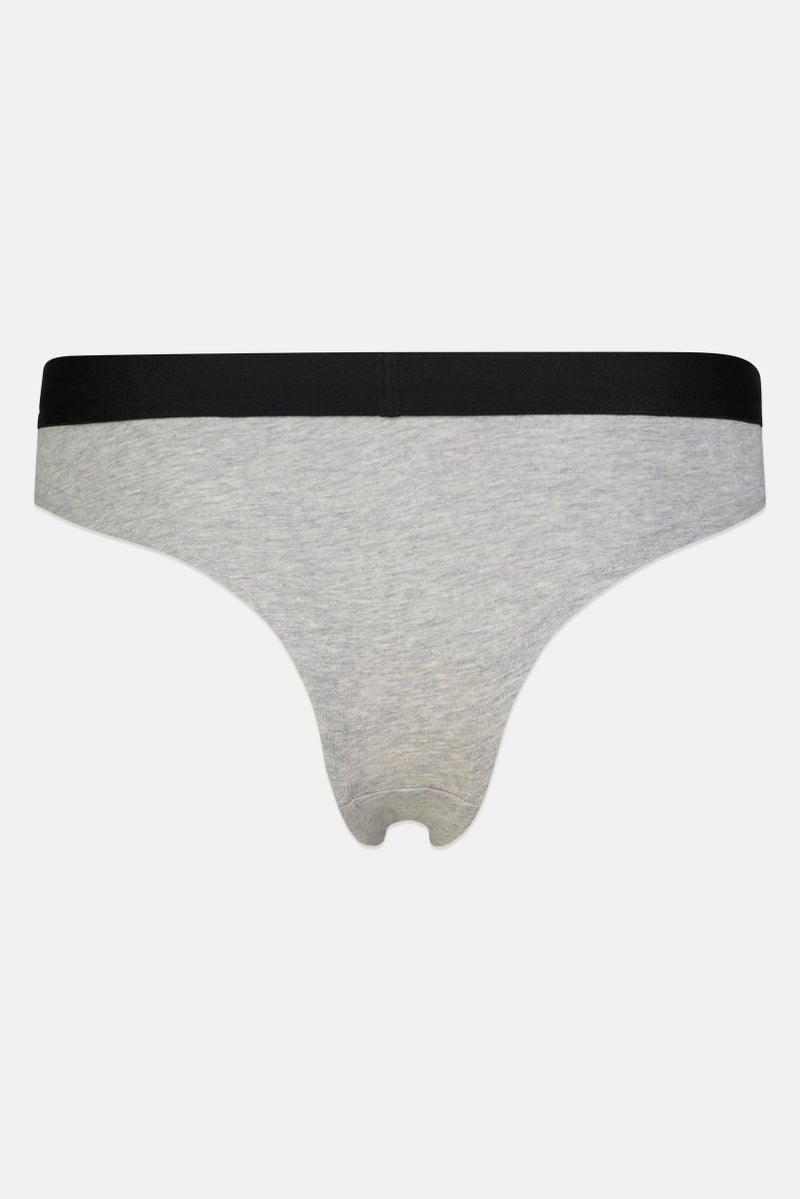 bebe Women 3 Packs Brand Logo Thong Panty Set, Multicolor - Image 4