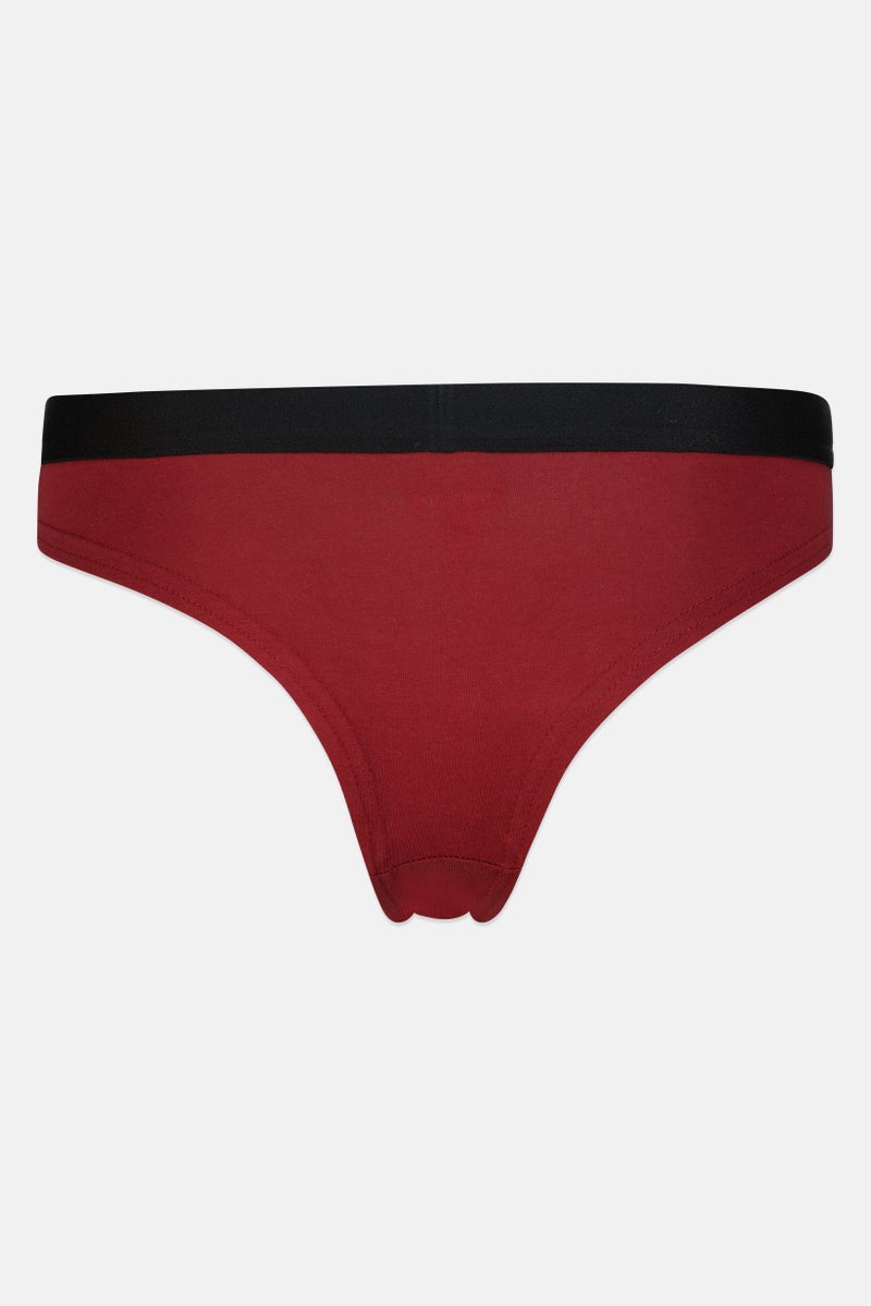 bebe Women 3 Packs Brand Logo Thong Panty Set, Multicolor - Image 3