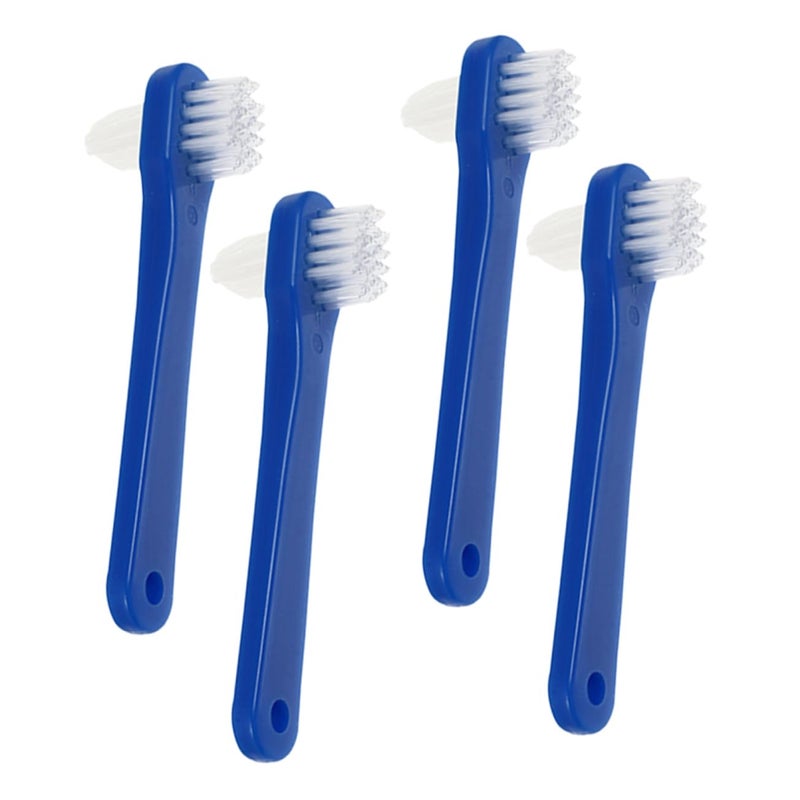 4 Pack Dual Head Denture Cleaning Toothbrushes Portable Travel Friendly Oral Care Brush - Image 2