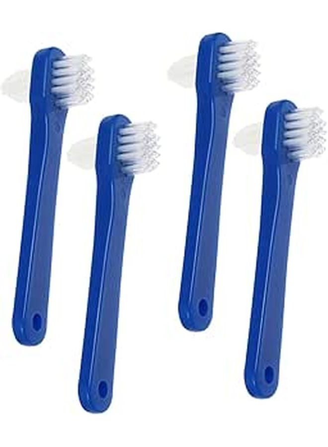 4 Pack Dual Head Denture Cleaning Toothbrushes Portable Travel Friendly Oral Care Brush - Image 1