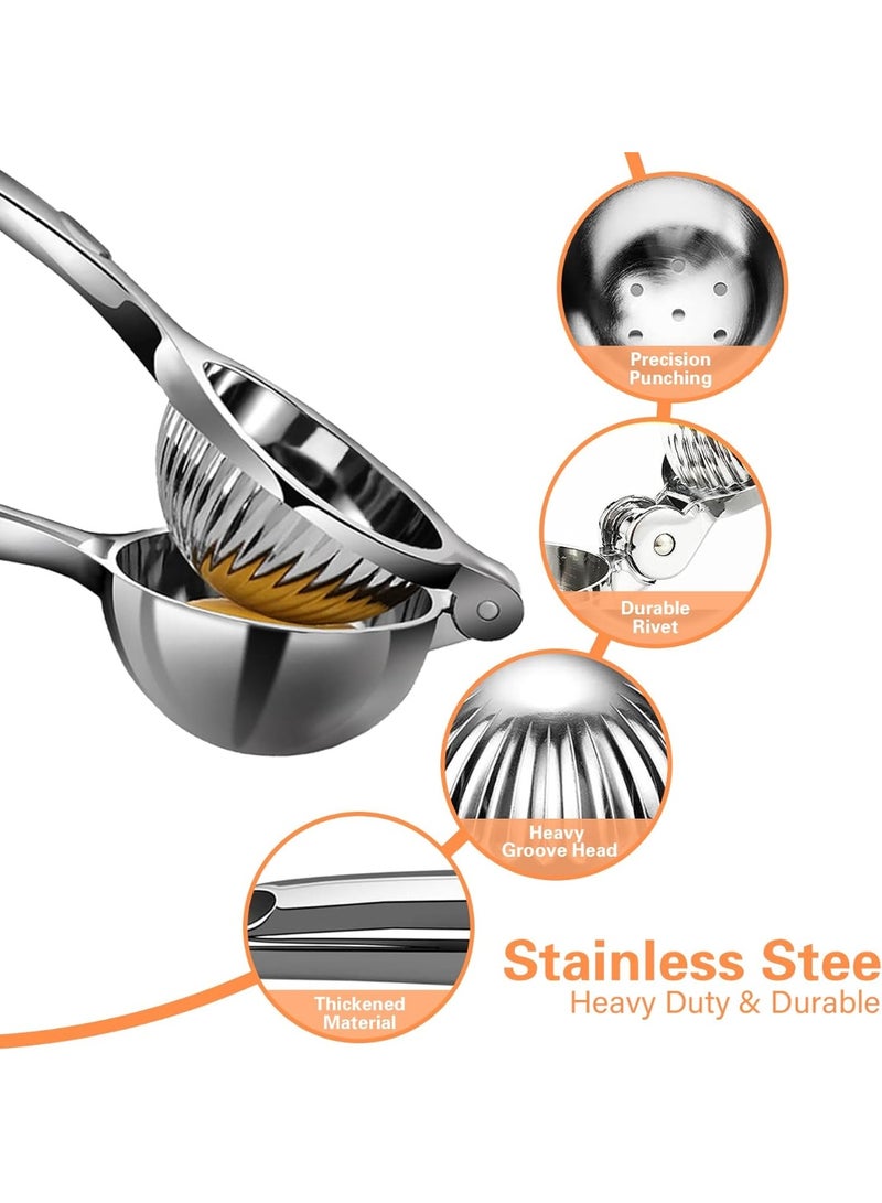 hayapoint Lemon Squeezer Manual, Heavy Duty Stainless Steel Citrus Juicer for Lemon, Lime & Orange, Handheld Fruit Press Juicer for Kitchen & Outdoor Use, Space-Saving Foldable Design - Image 3