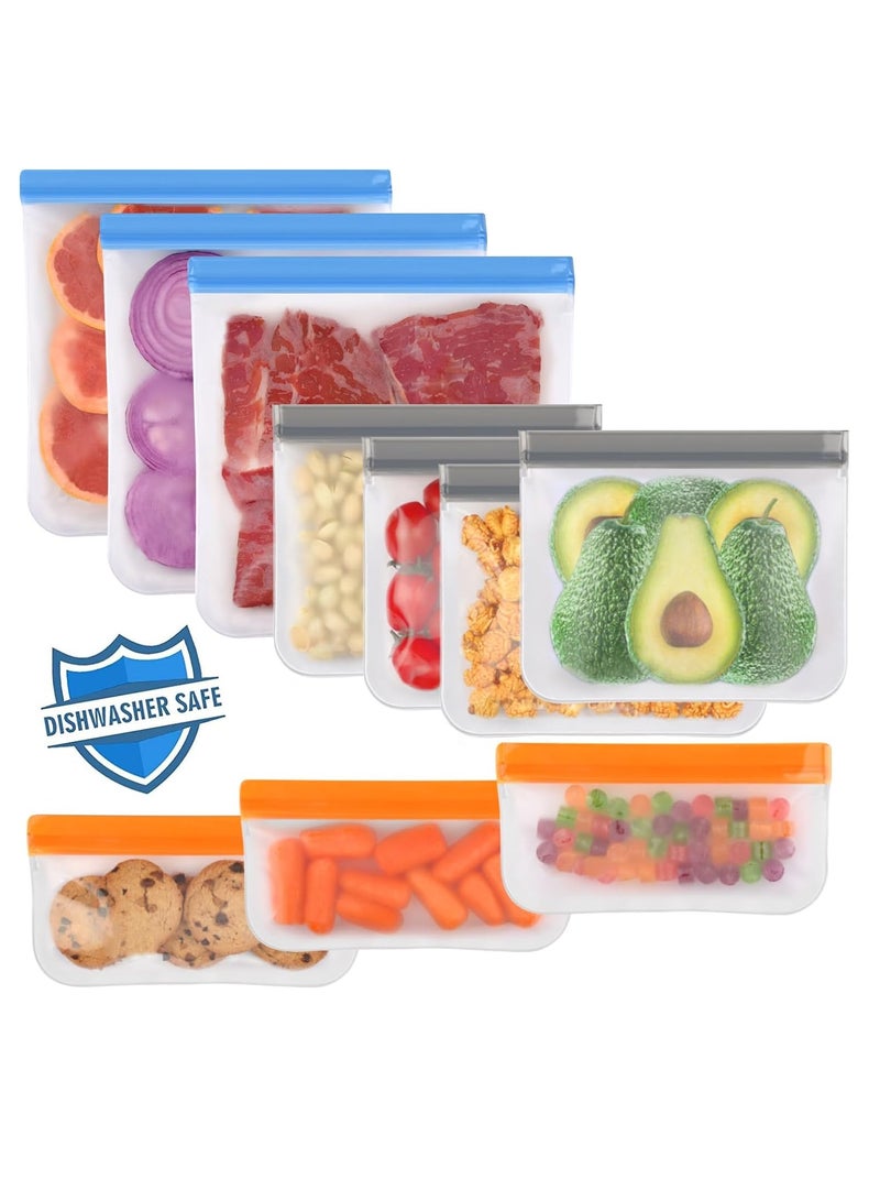 Flushrenic 10 Pack Safe Reusable Food Containers,Food Bags , Leakproof Reusable Freezer Bags, BPA Free Reusable Storage Bags,for Lunch Marinate Food Travel,Food Containers  - Image 1